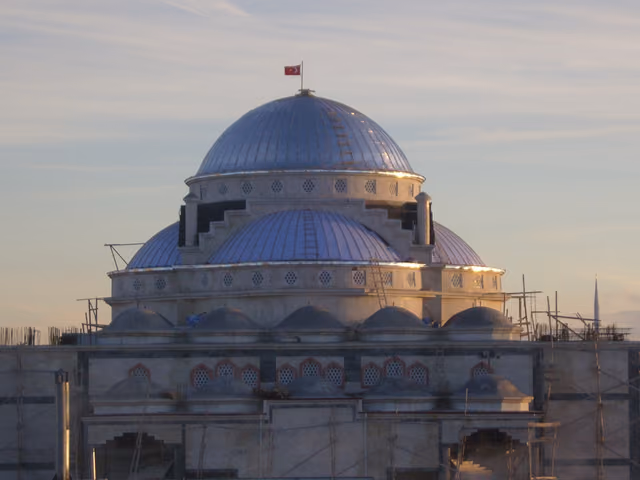 İvedik OSB Central Mosque: Domes and exterior during construction